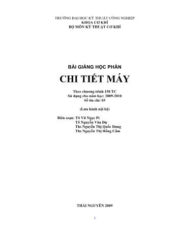 Bài giảng Chi tiết máy - Vũ Ngọc Pi