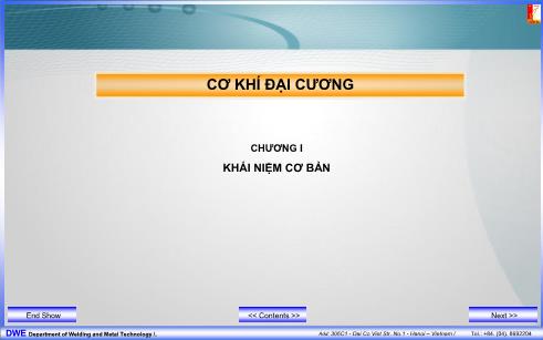 Bài giảng Cơ khí đại cương - Chương 1: Khái niệm cơ bản