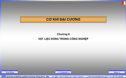 Bài giảng Cơ khí đại cương - Chương 2: Vật liệu dùng trong công nghiệp