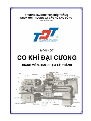 Bài giảng Cơ khí đại cương - Phạm Tài Thắng