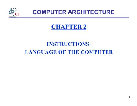 Bài giảng Computer architecture - Chapter 2: Instructions - Language of the computer