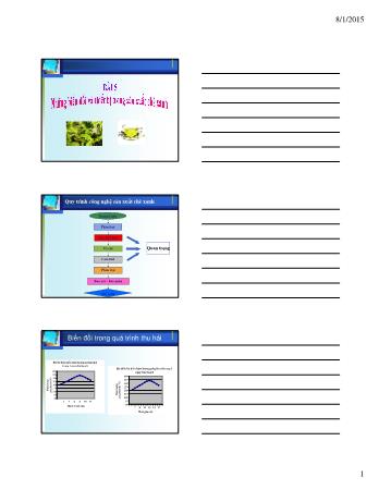 Bài giảng Công nghệ chế biến chè, cà phê, ca cao - Bài 5: Những biến đổi và thiết bị trong sản xuất chè xanh