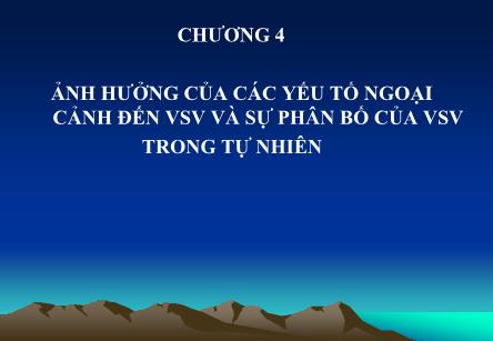 Bài giảng Hệ sinh vật học đại cương - Chương 4: Ảnh hưởng của các yếu tố ngoại cảnh đến vi sinh vật và sự phân bố của vi sinh vật trong tự nhiên - Nguyễn Bá Hiên