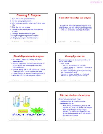 Bài giảng Hóa sinh thực phẩm - Chương 3: Enzyme - Phạm Hồng Hiếu