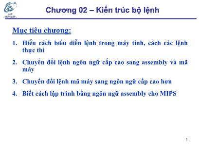 Bài giảng Kiến trúc máy tính - Chương 2: Kiến trúc bộ lệnh - Hà Lê Hoài Trung