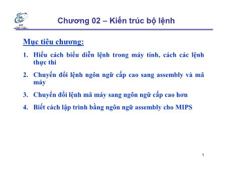 Bài giảng Kiến trúc máy tính - Chương 2: Kiến trúc bộ lệnh