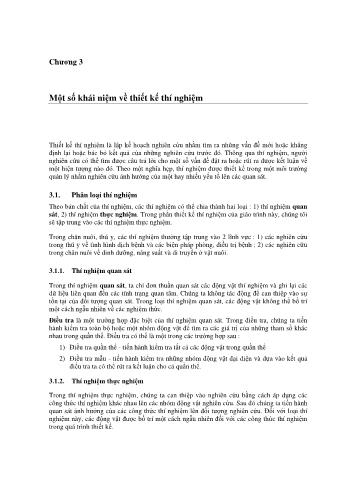 Bài giảng Lý thuyết xác suất và thống kê ứng dụng - Chương 3: Một số khái niệm về thiết kế thí nghiệm