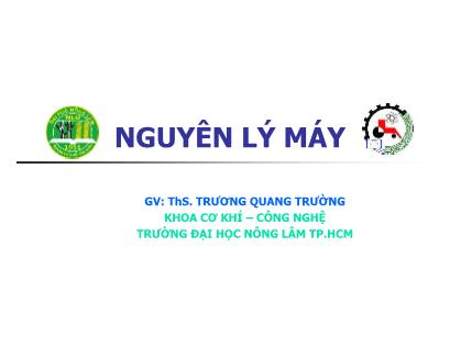 Bài giảng Nguyên lý máy - Chương 2: Phân tích động học - Trương Quang Trường