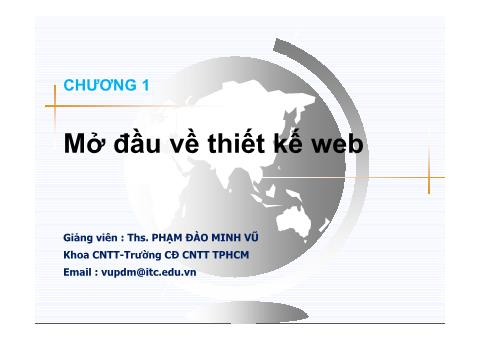 Bài giảng Thiết kế web - Phạm Đào Minh Vũ