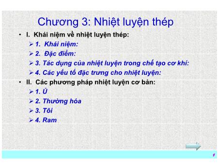 Bài giảng Vật liêu học - Chương 3: Nhiệt luyện thép