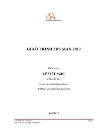 Giáo trình 3DS Max 2012