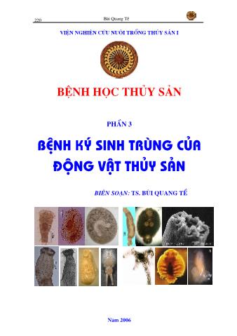 Giáo trình Bệnh học thủy sản - Phần 3: Bệnh ký sinh trùng của động vật thủy sản