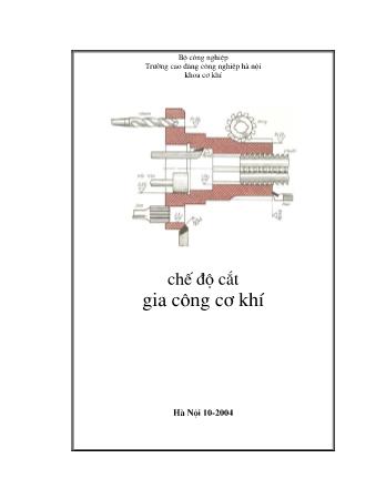 Giáo trình Chế độ cắt gia công cơ khí