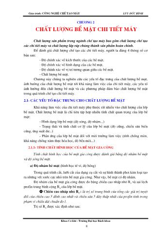 Giáo trình Công nghệ chế tạo máy - Chương 2: Chất lượng bề mặt chi tiết máy - Lưu Đức Bình