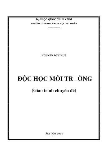 Giáo trình Độc học môi trường - Nguyễn Đức Huệ