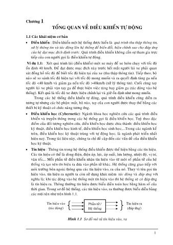 Giáo trình Kỹ thuật điều khiển tự động - Chương 1: Tổng quan về điều khiển tự động