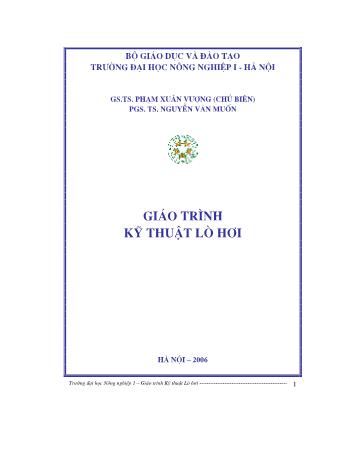 Giáo trình Kỹ thuật lò hơi - Nguyễn Văn Muốn