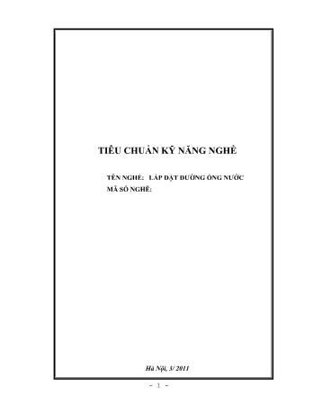 Giáo trình Lắp đặt đường ống nước