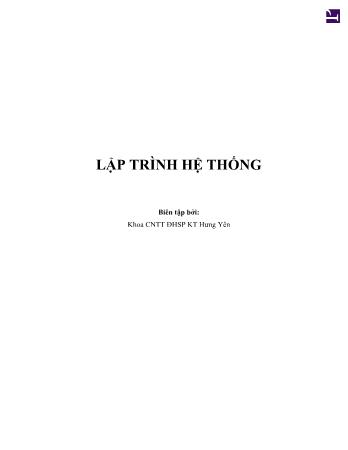 Giáo trình Lập trình hệ thống