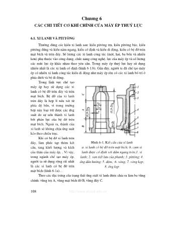 Giáo trình Máy ép thủy lực - Chương 6: Các chi tiết cơ khí chính của máy ép thuỷ lực