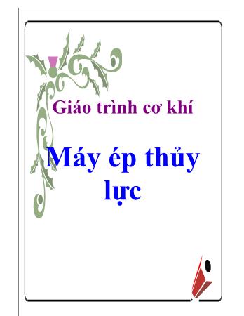 Giáo trình Máy ép thủy lực