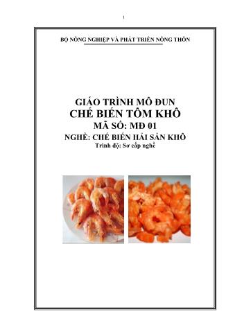 Giáo trình mô đun Chế biến tôm khô - Nghề: Chế biến hải sản khô