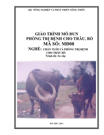 Giáo trình mô đun Phòng trị bệnh cho trâu, bò - Nghề: Chăn nuôi và phòng trị bệnh cho trâu bò