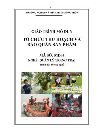 Giáo trình mô đun Tổ chức thu hoạch và bảo quản sản phẩm - Nghề: Quản lý trang trại