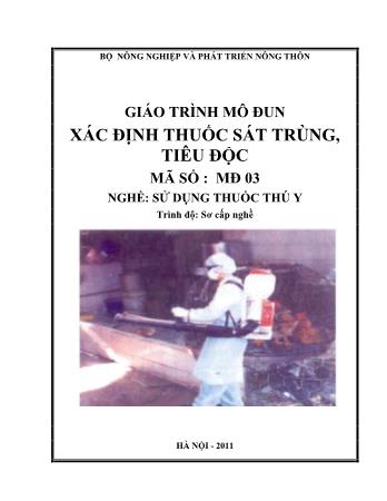 Giáo trình mô đun Xác định thuốc sát trùng, tiêu độc - Nghề: Sử dụng thuốc thú y