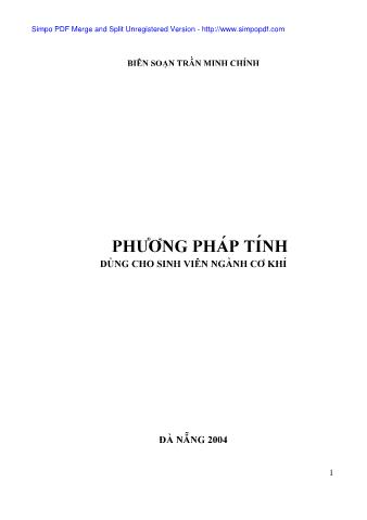 Giáo trình Phương pháp tính (Dành cho sinh viên ngành Cơ khí)