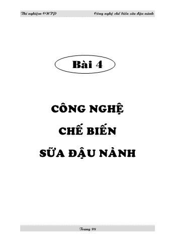 Giáo trình Thí nghiệm công nghệ thực phẩm (Phần 2)