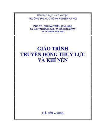 Giáo trình Truyền động thuỷ lực và khí nén