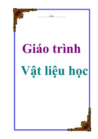 Giáo trình Vật liệu học