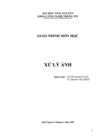 Giáo trình Xử lý hình ảnh - Phần 1 - Đỗ Năng Toàn