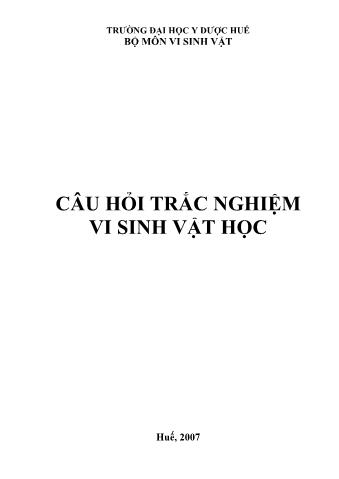 Tài liệu Câu hỏi trắc nghiệm Vi sinh vật học