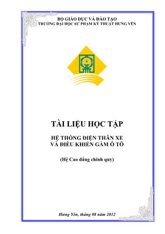 Tài liệu học tập Hệ thống điện thân xe và điều khiển gầm ô tô