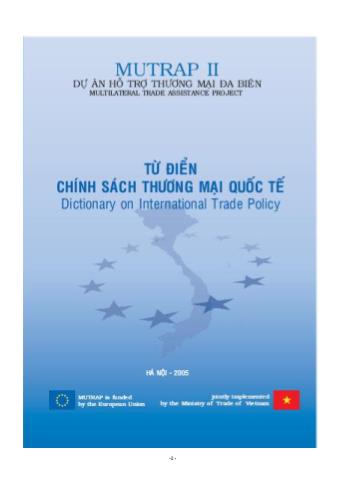 Từ điển Chính sách thương mại quốc tế