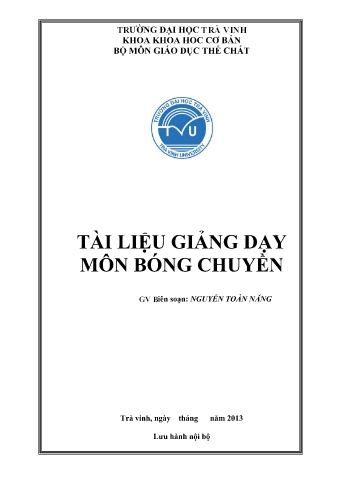 Tài liệu giảng dạy môn Bóng chuyền - Nguyễn Toàn Năng