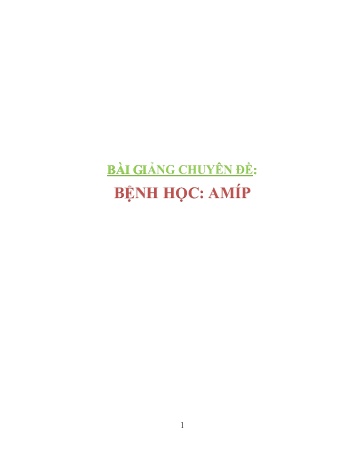 Bài giảng Chuyên đề: Bệnh học Amíp