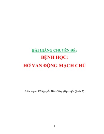Bài giảng Chuyên đề: Bệnh học - Hở van động mạch chủ