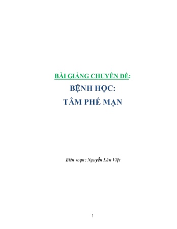 Bài giảng Chuyên đề: Bệnh học - Tâm phế mạn
