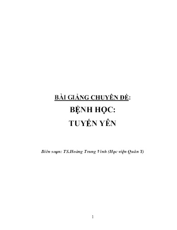 Bài giảng Chuyên đề: Bệnh học - Tuyến yên