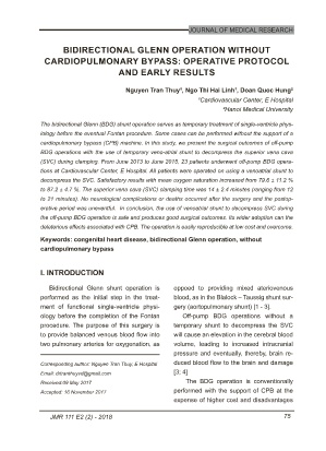 Bidirectional glenn operation without cardiopulmonary bypass: Operative protocol and early results