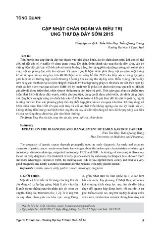 Cập nhật chẩn đoán và điều trị ung thư dạ dày sớm 2015