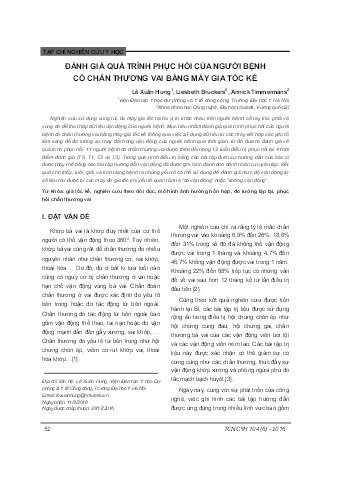Đánh giá quá trình phục hồi của người bệnh có chấn thương vai bằng máy gia tốc kế