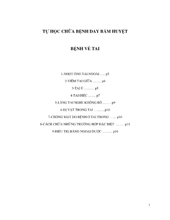 Day bấm huyệt  - Bệnh về tai