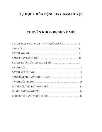 Day bấm huyệt - Chuyên khoa bệnh về mũi