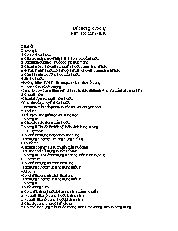 Đề cương dược lý