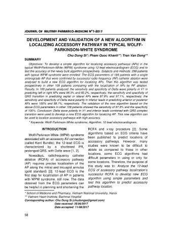 Development and validation of a new algorithm in localizing accessory pathway in typical wolffparkinson - white syndrome