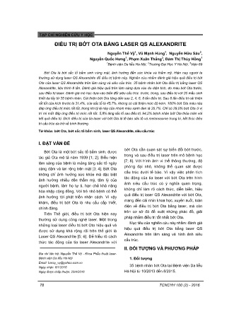 Điều trị bớt OTA bằng laser QS aAexandrite